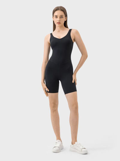 Wide Strap Active Romper - TRENDMELO