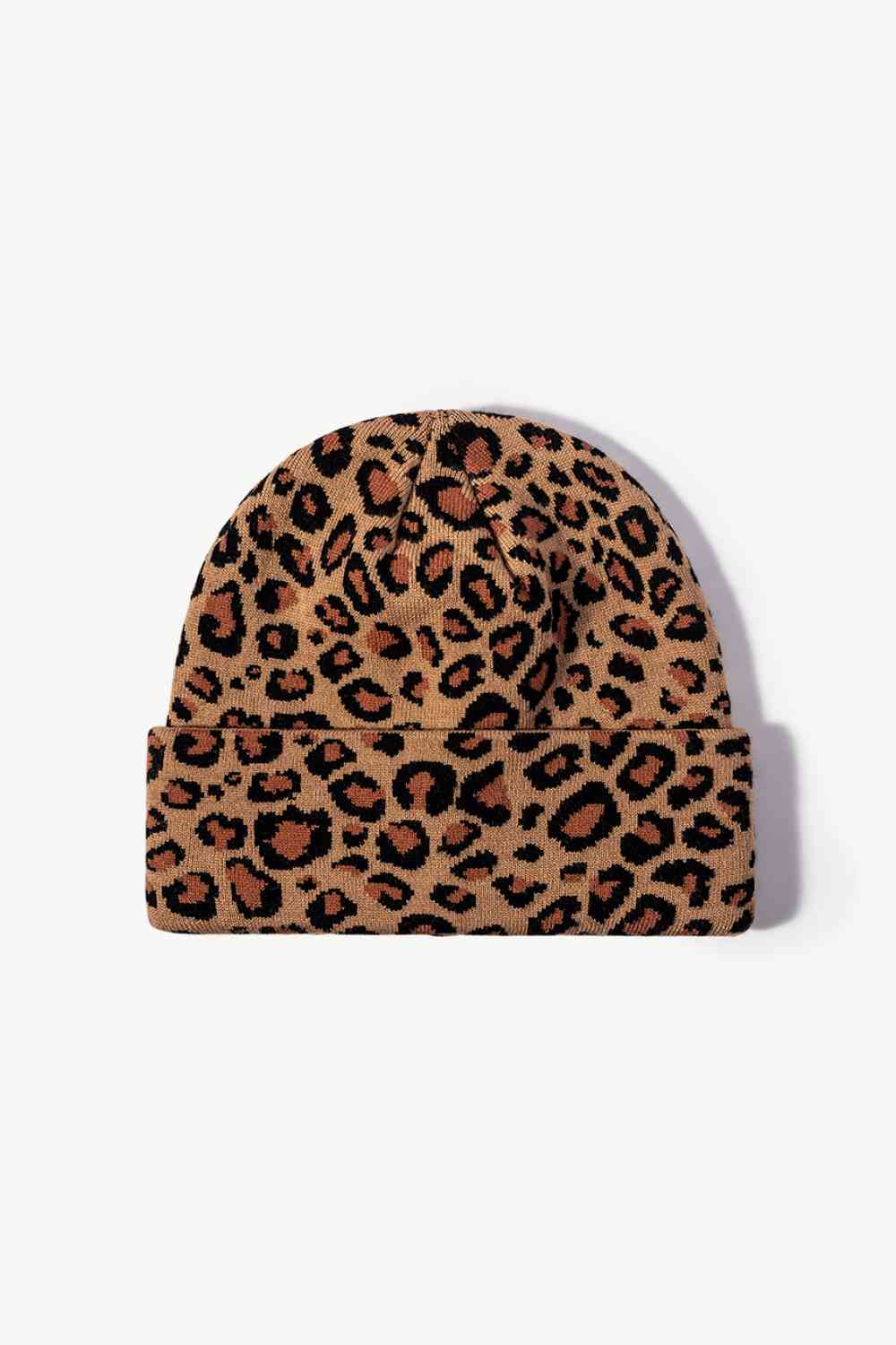 Leopard Pattern Cuffed Beanie - TRENDMELO