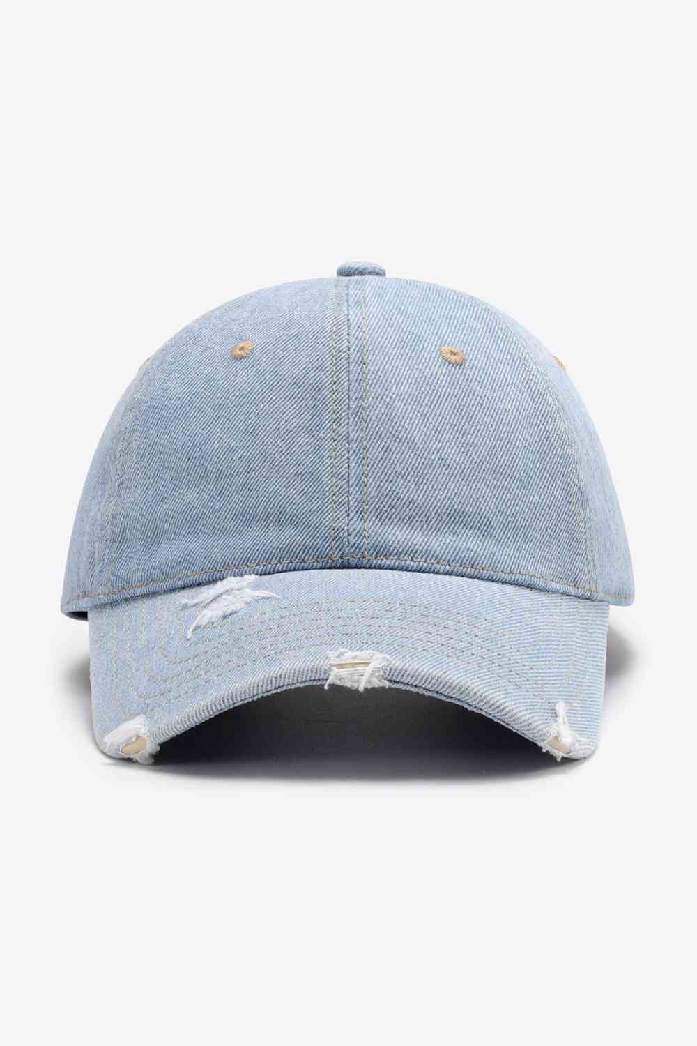 Distressed Adjustable Baseball Cap - TRENDMELO