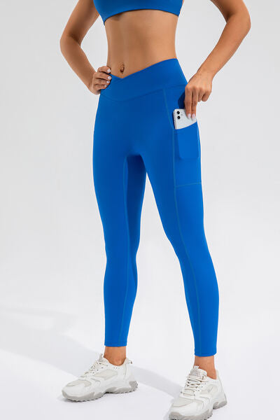 High Waist Active Leggings with Pockets - TRENDMELO