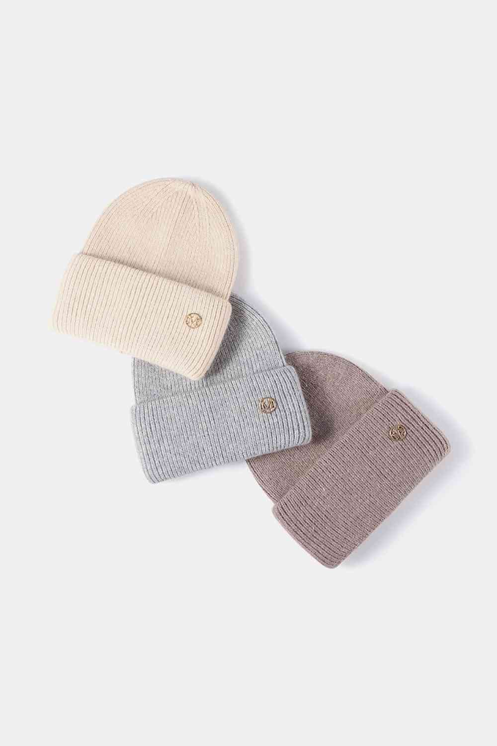 M Rib-Knit Cuff Beanie - TRENDMELO