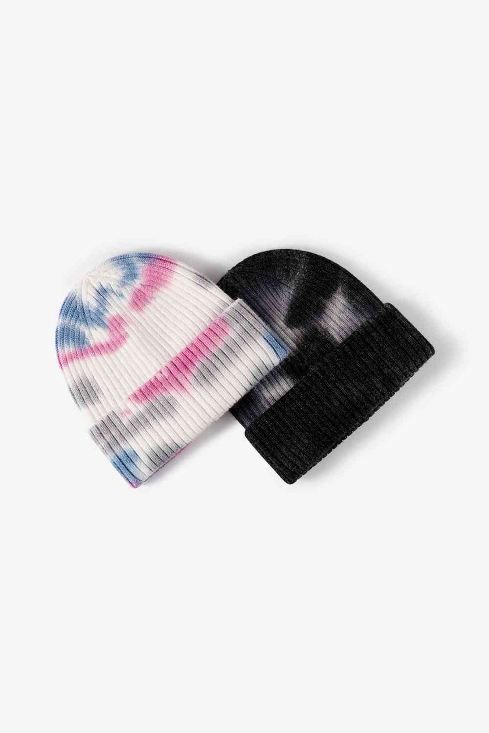 Tie-Dye Ribbed Knit Beanie - TRENDMELO