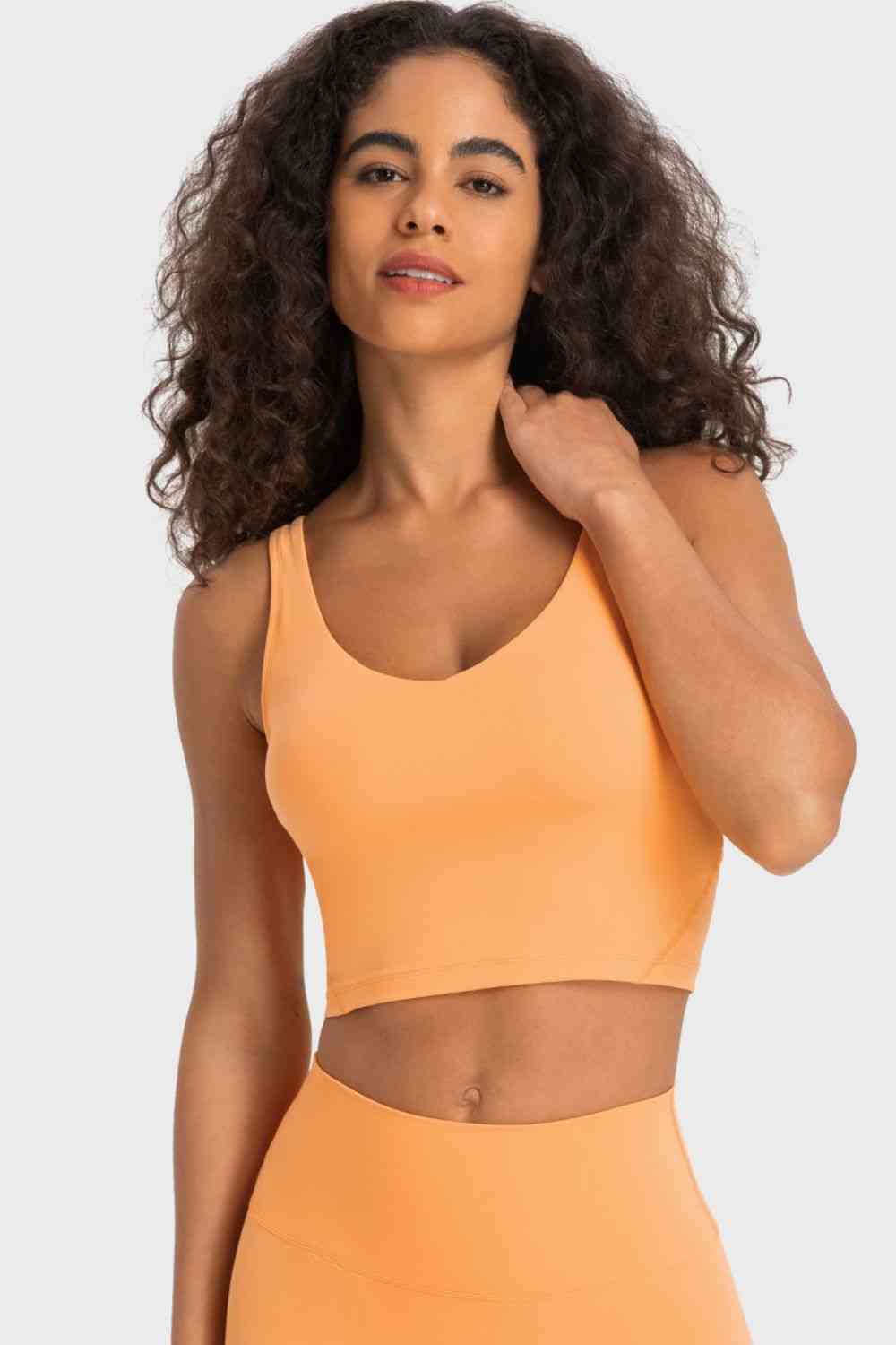 Deep V-Neck Crop Sports Bra - TRENDMELO