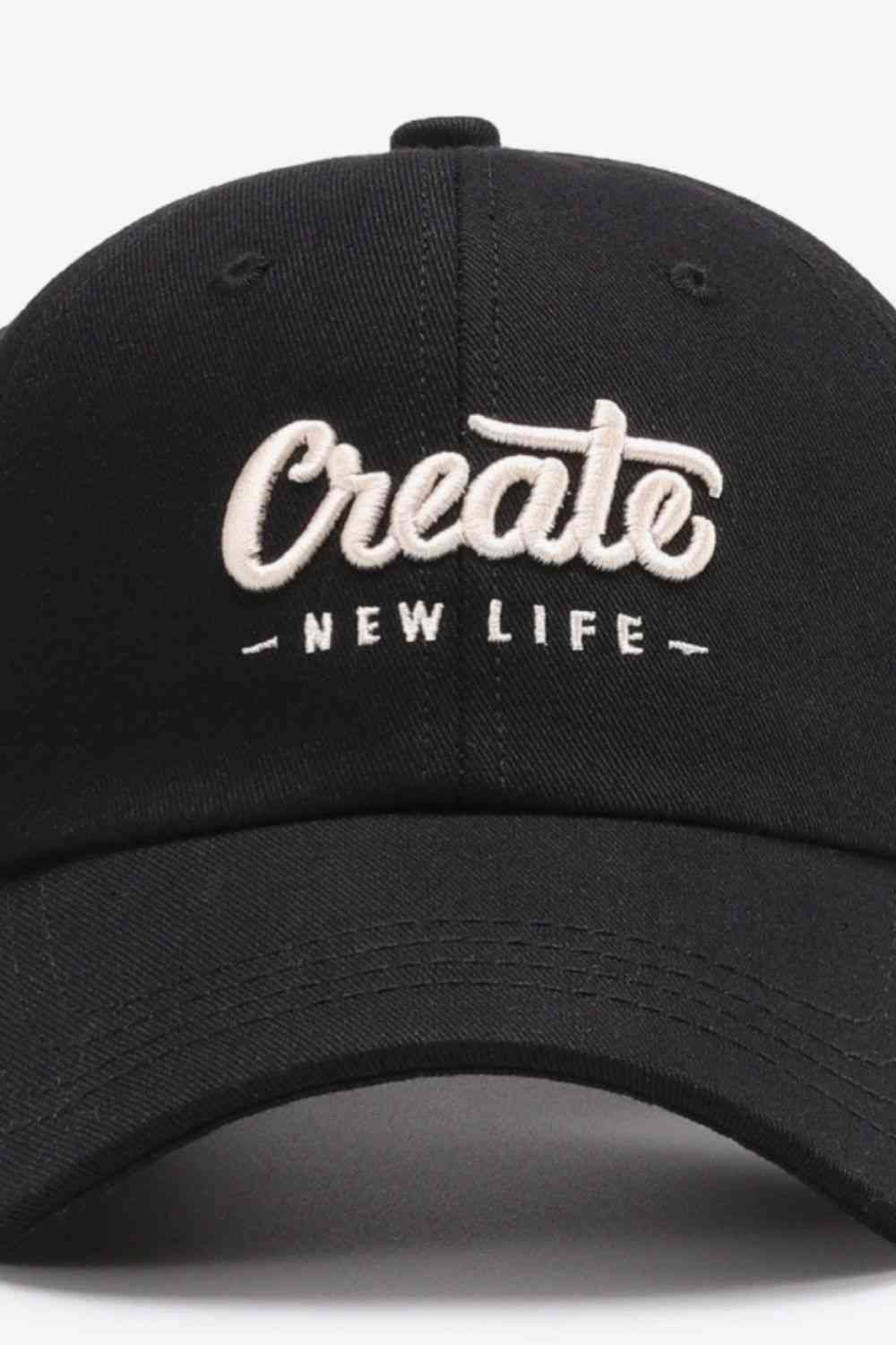 CREATE NEW LIFE Adjustable Cotton Baseball Cap - TRENDMELO