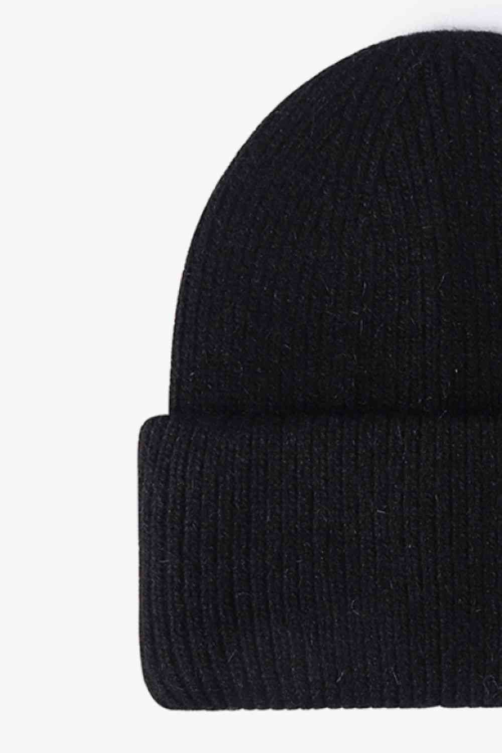 M Rib-Knit Cuff Beanie - TRENDMELO