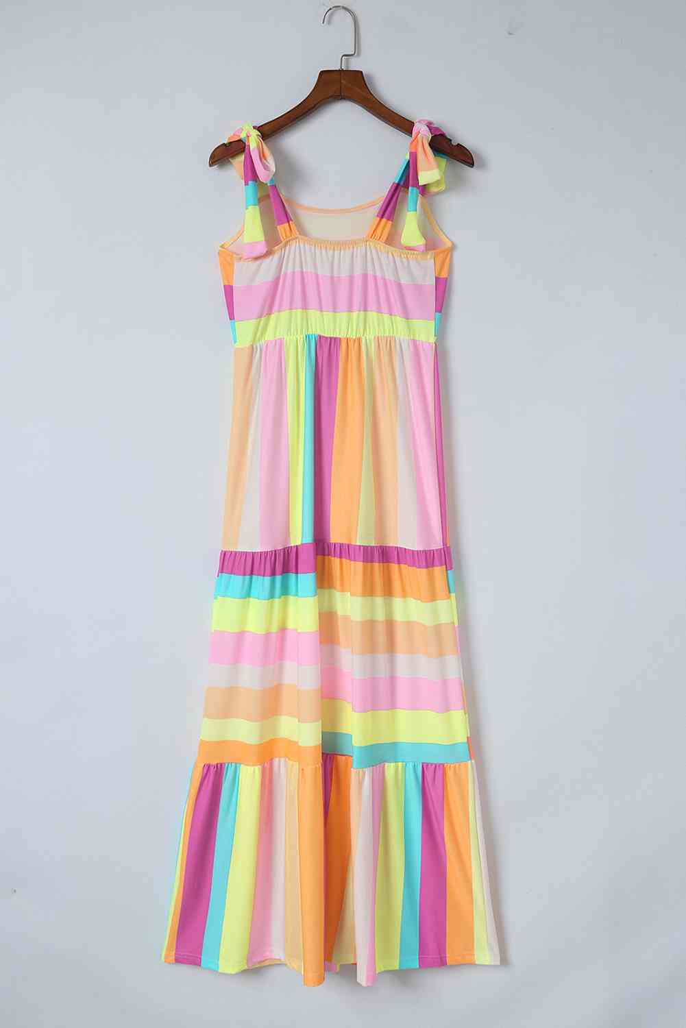 Striped Sleeveless Maxi Dress - TRENDMELO