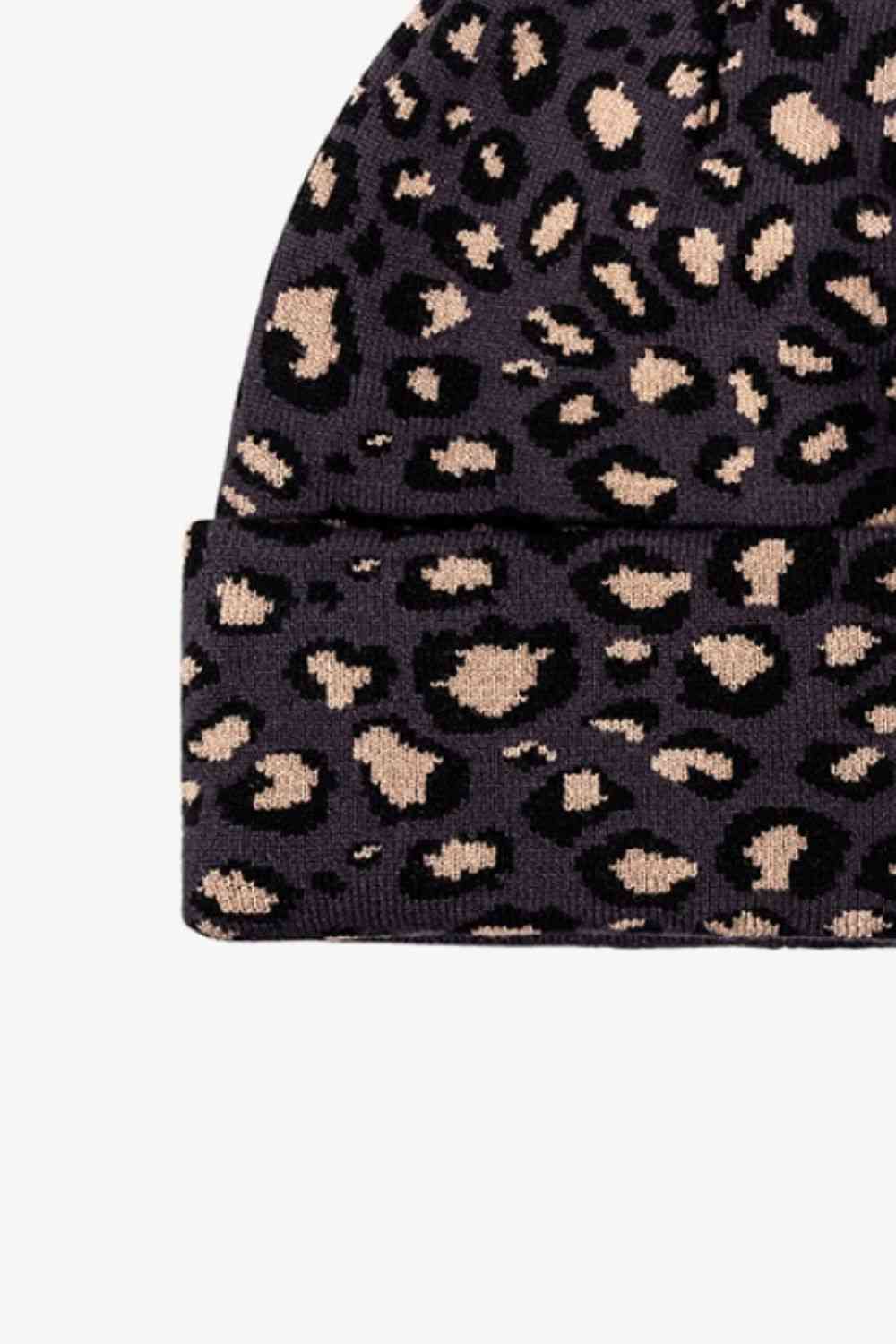 Leopard Pattern Cuffed Beanie - TRENDMELO