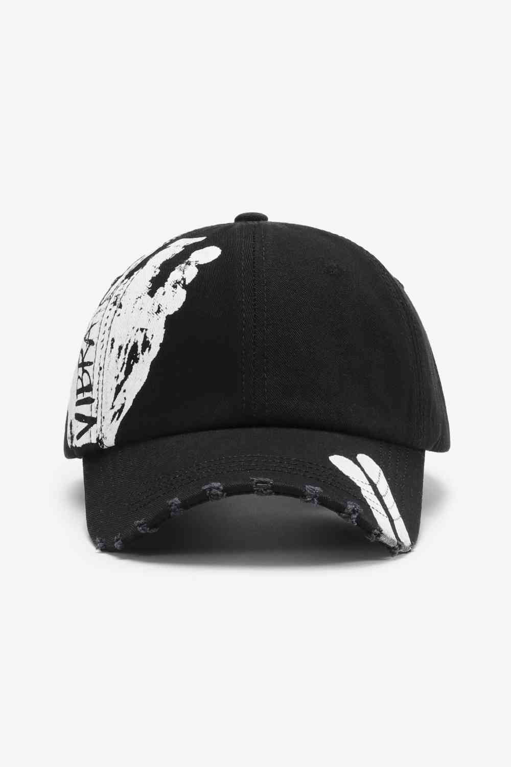 VIBRA Graphic Distressed Adjustable Baseball Cap - TRENDMELO