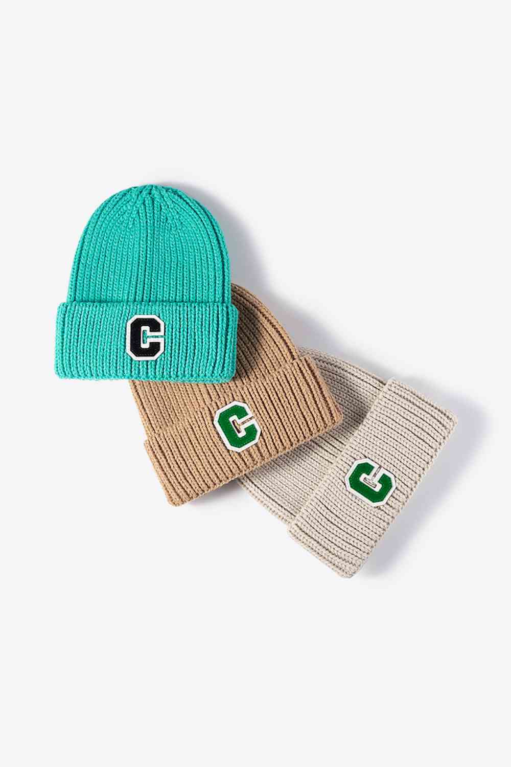 Letter C Patch Cuffed Beanie - TRENDMELO