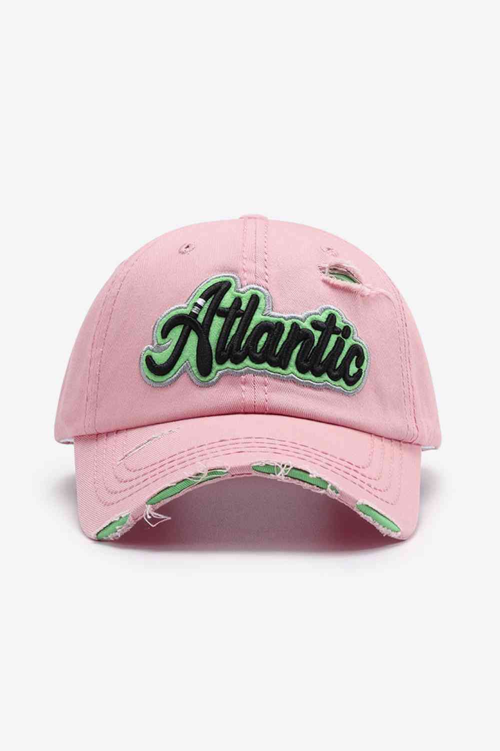 ATLANTIC Graphic Distressed Baseball Cap - TRENDMELO