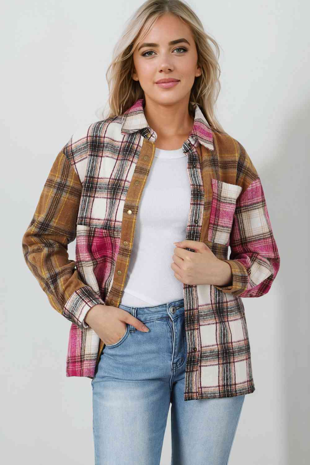 Plaid Shirt Jacket - TRENDMELO