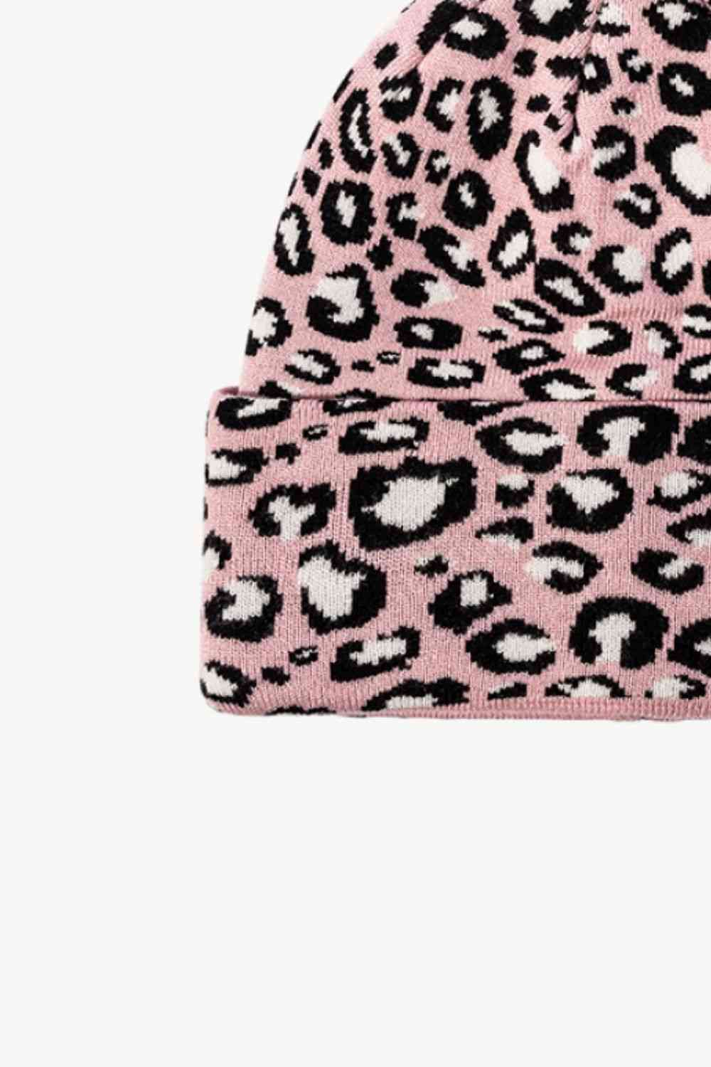 Leopard Pattern Cuffed Beanie - TRENDMELO