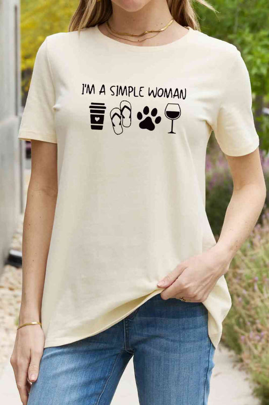 Simply Love Full Size I'M A SIMPLE WOMAN Graphic Cotton Tee - TRENDMELO