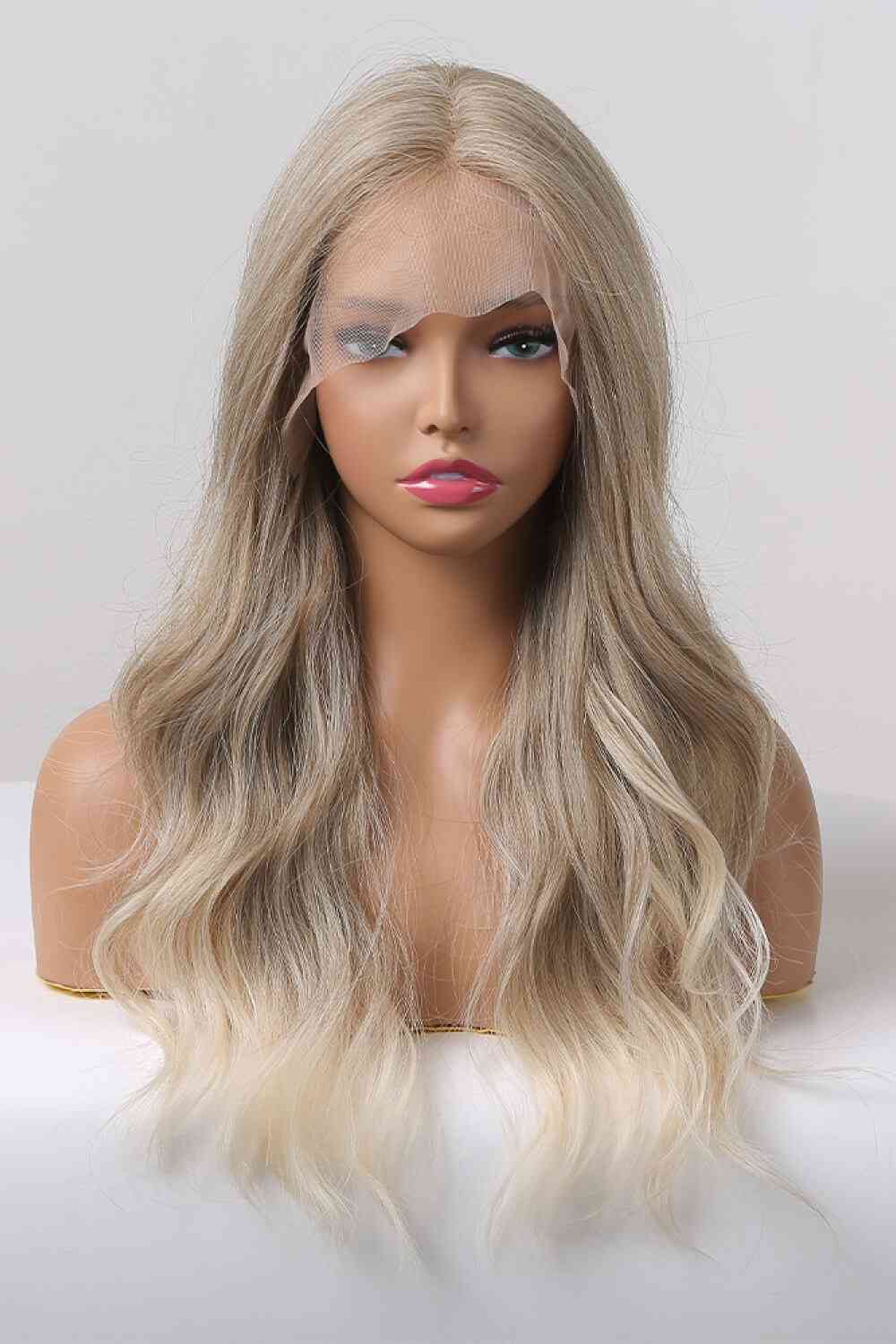 13*2" Lace Front Wigs Synthetic Long Wave 24" 150% Density in Medium Blonde Highlights - TRENDMELO