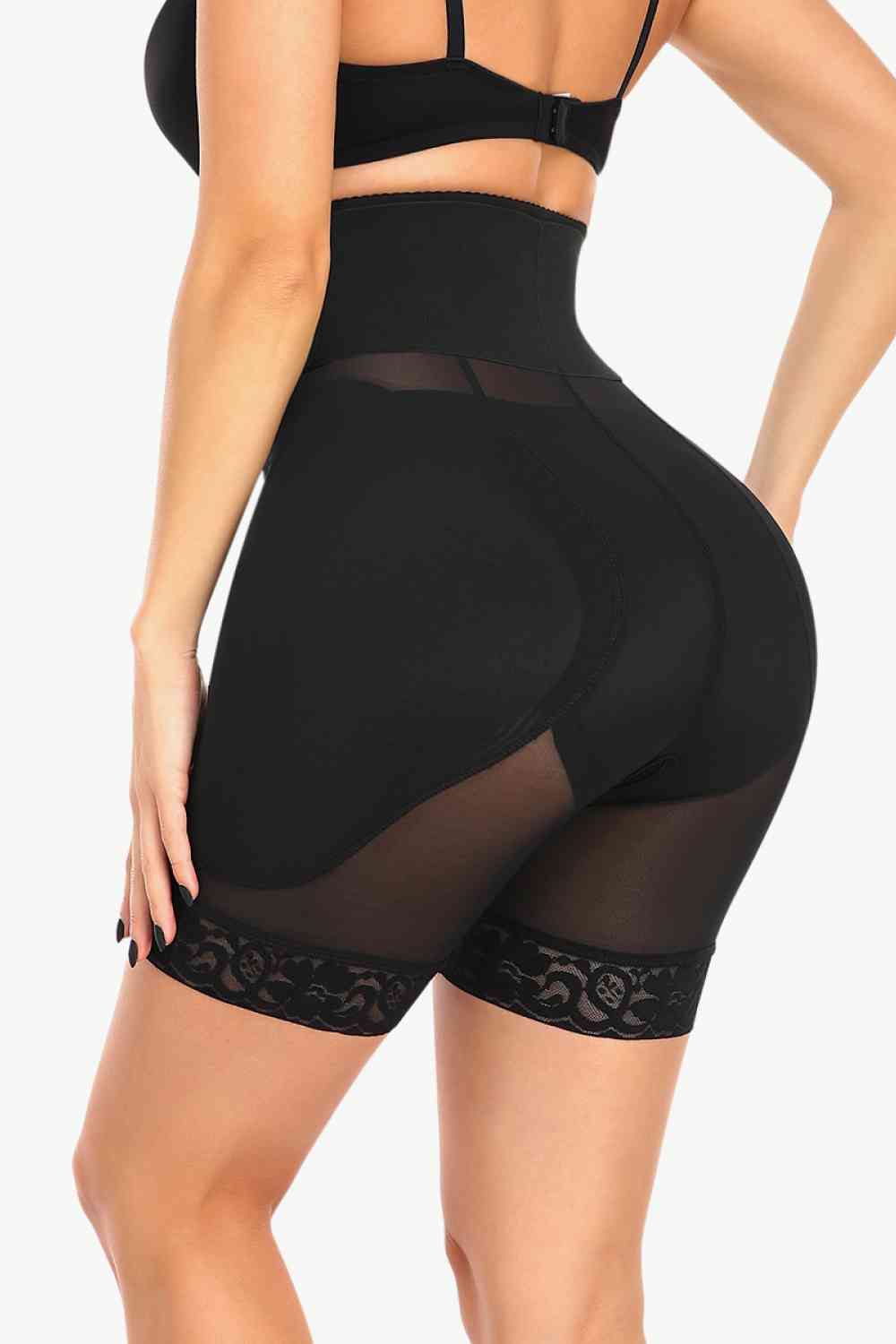 Full Size Breathable Lace Trim Shaping Shorts - TRENDMELO