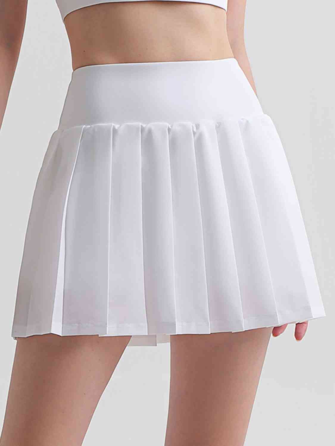 Pleated Elastic Waistband Sports Skirt - TRENDMELO