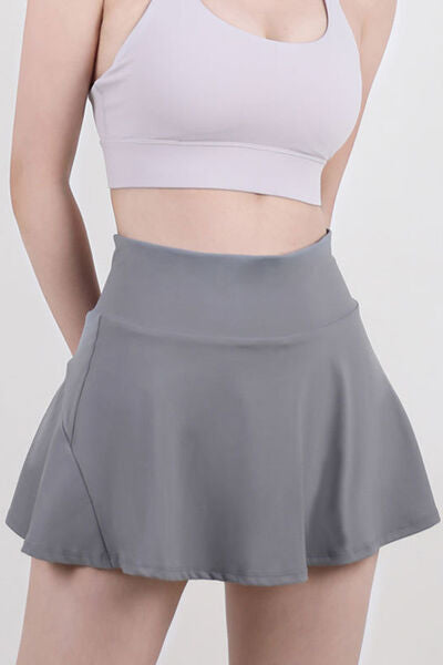 High Waist Pleated Active Skirt - TRENDMELO