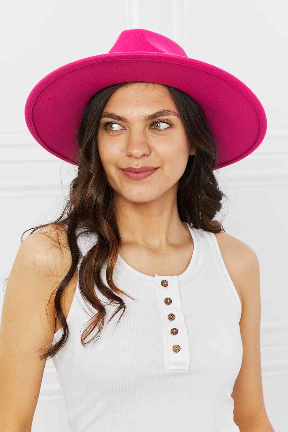 Fame Keep Your Promise Fedora Hat in Pink - TRENDMELO