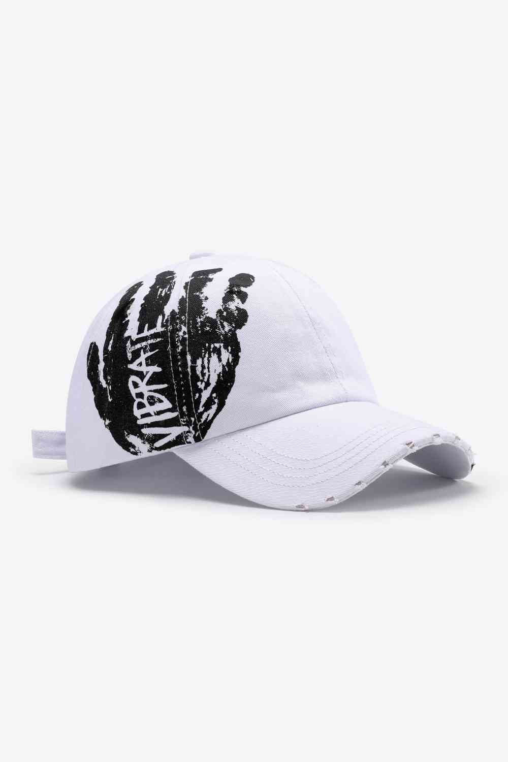 VIBRA Graphic Distressed Adjustable Baseball Cap - TRENDMELO