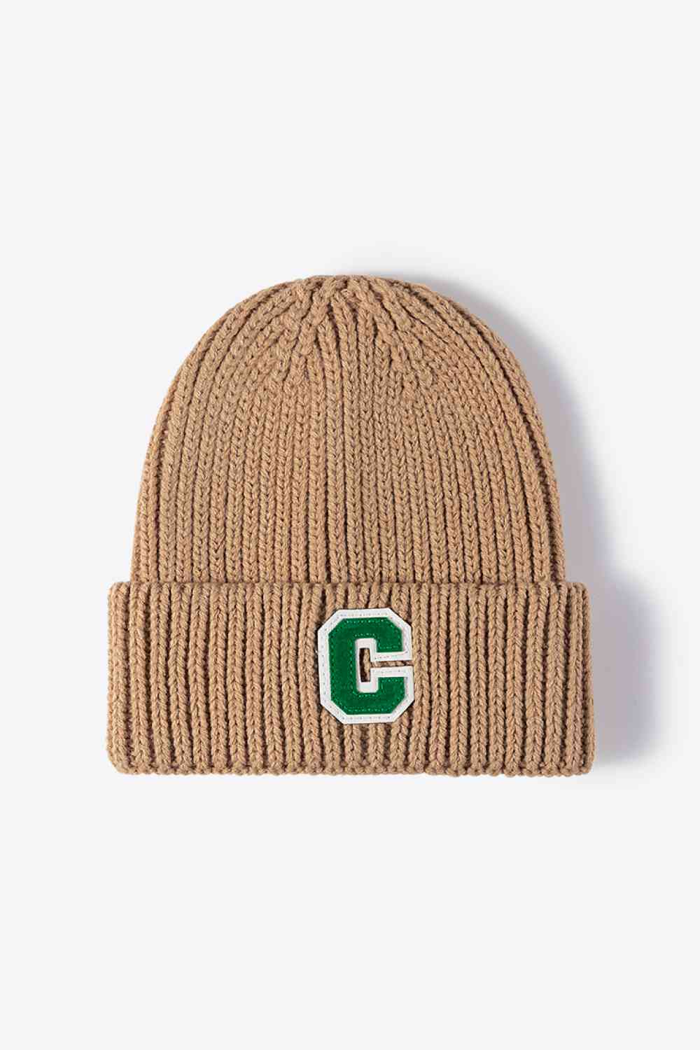 Letter C Patch Cuffed Beanie - TRENDMELO