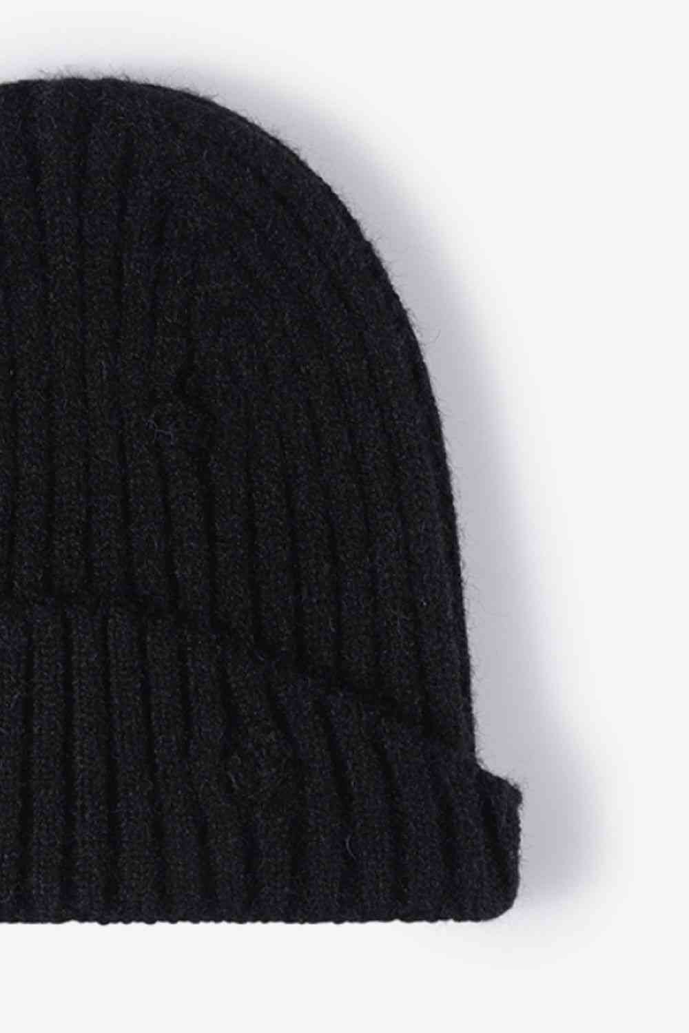 Distressed Rib-Knit Beanie - TRENDMELO