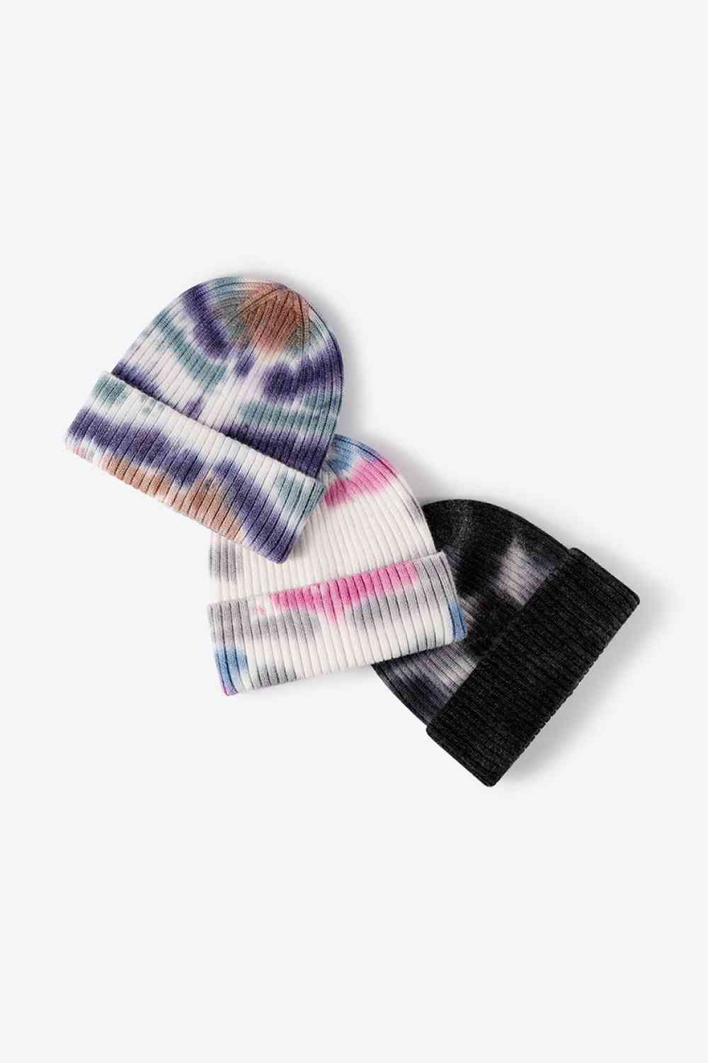 Tie-Dye Ribbed Knit Beanie - TRENDMELO