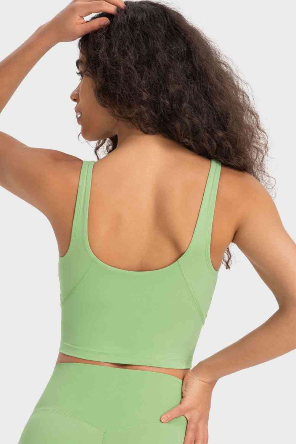 Deep V-Neck Crop Sports Bra - TRENDMELO