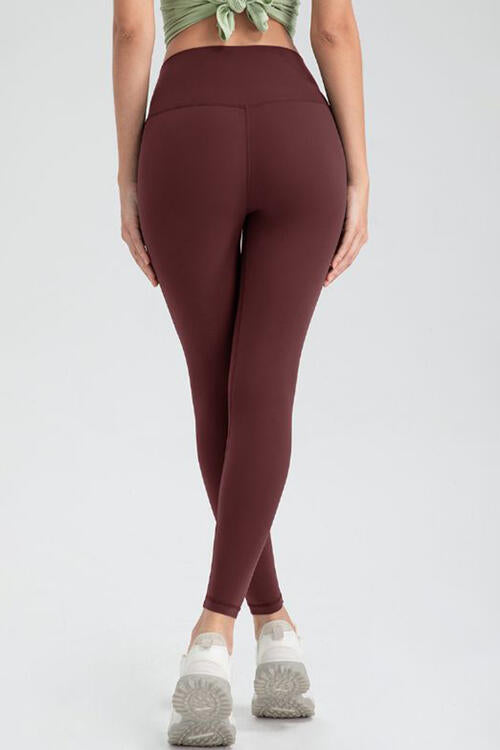 Wide Waistband Slim Fit Active Leggings - TRENDMELO