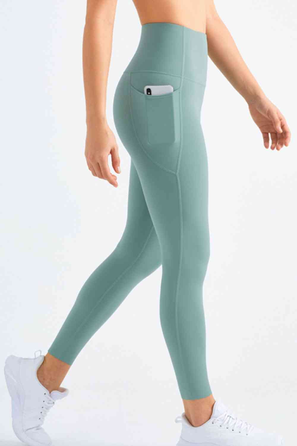 Highly Stretchy Elastic Waistband Pocket Yoga Leggings - TRENDMELO