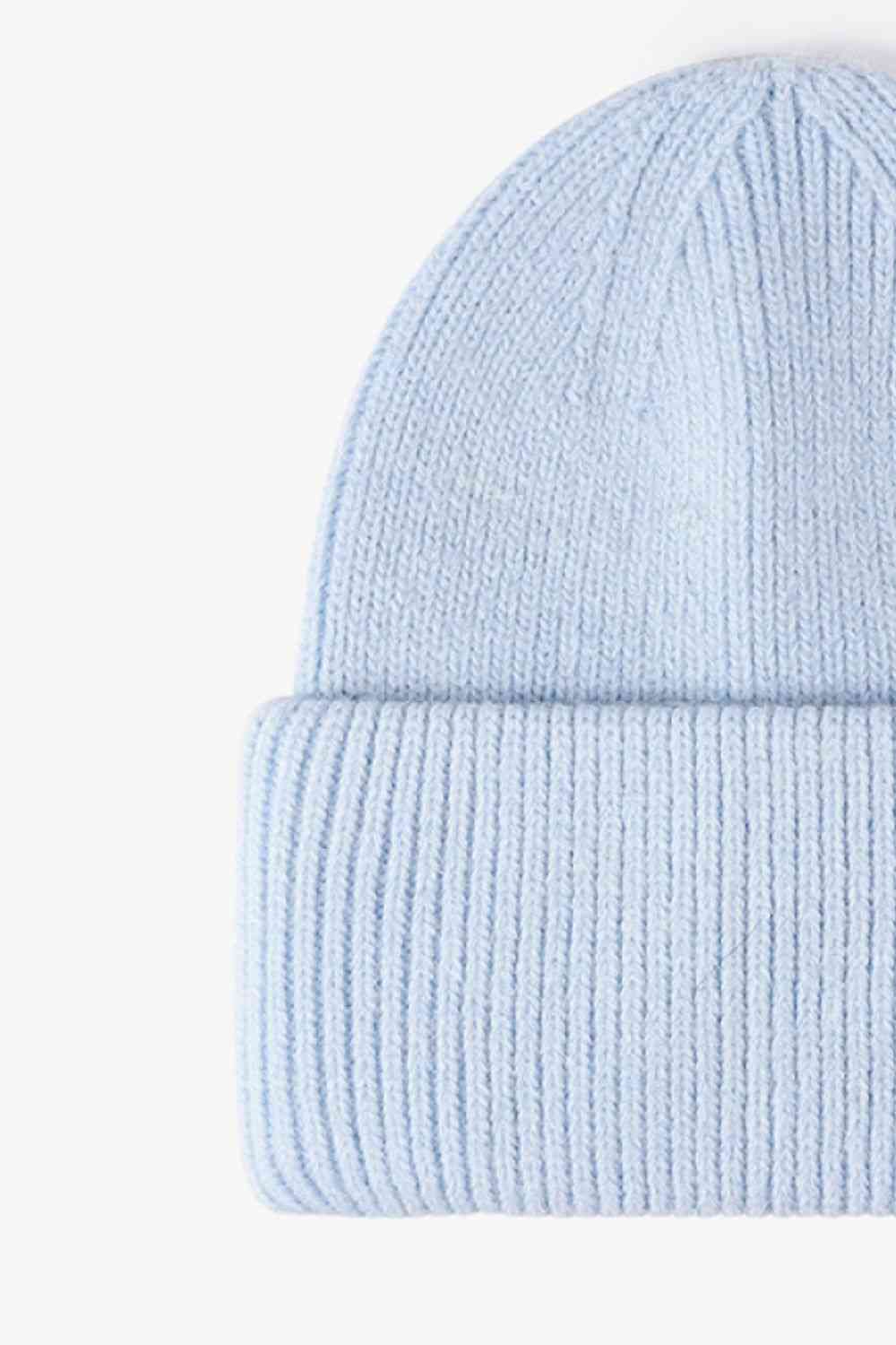 M Rib-Knit Cuff Beanie - TRENDMELO