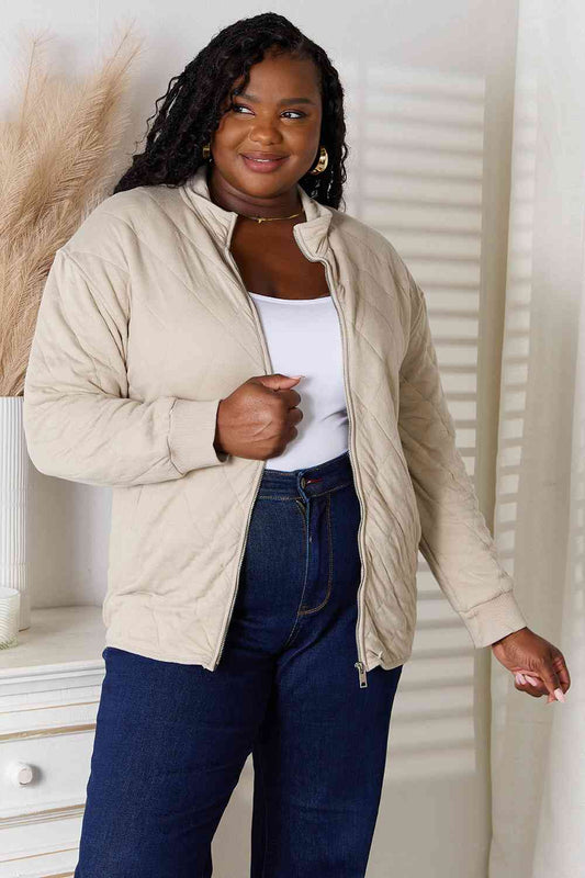 Heimish Full Size Zip-Up Jacket with Pockets - TRENDMELO