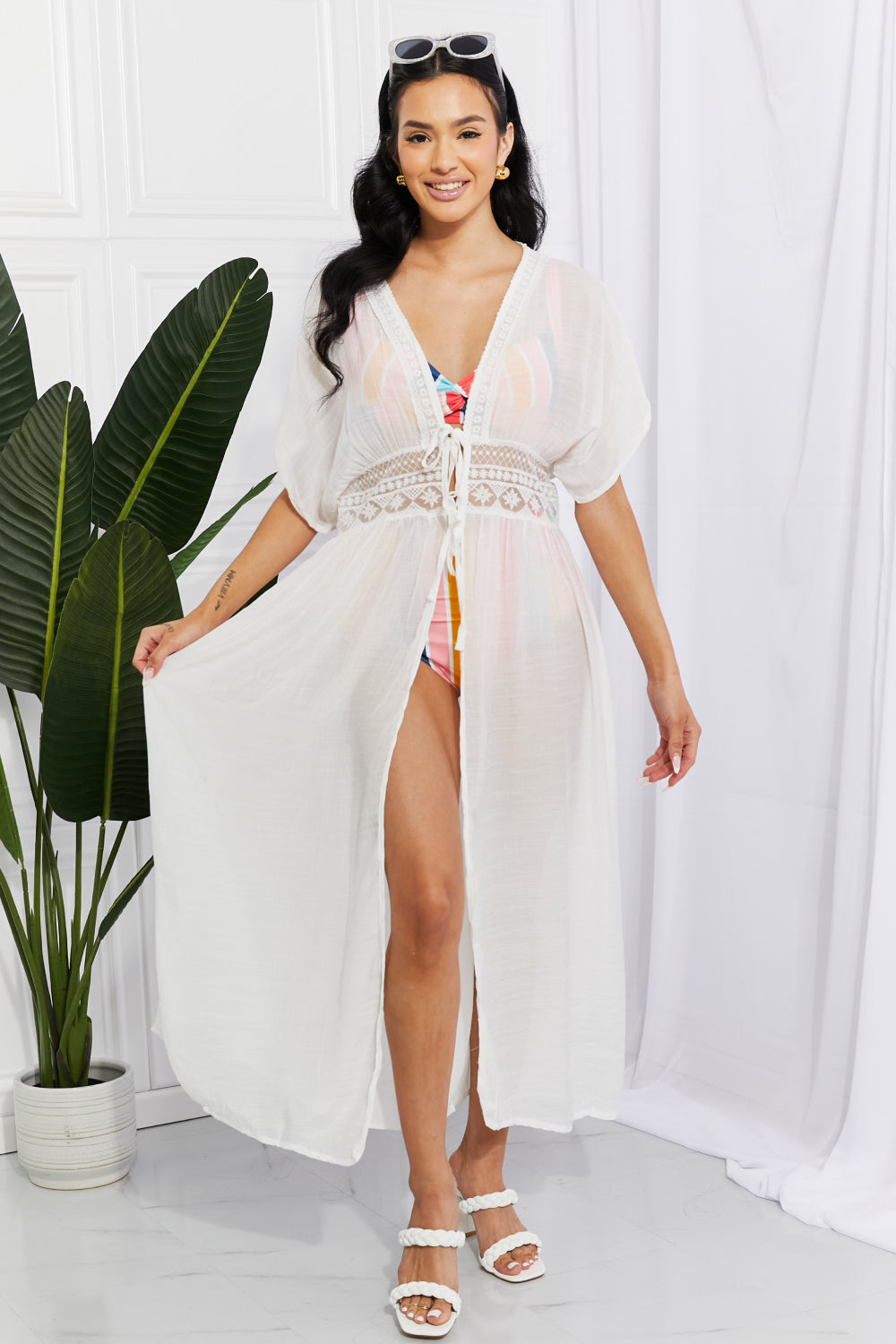 Marina West Swim Sun Goddess Tied Maxi Cover-Up - TRENDMELO