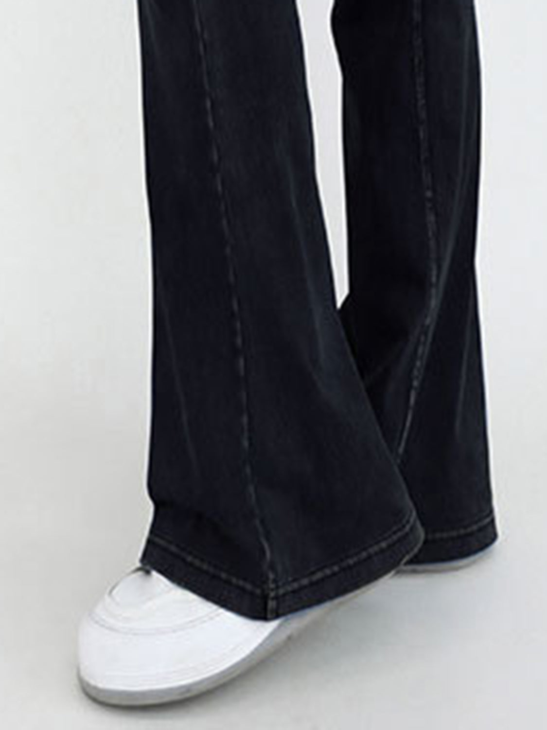 Wide Waistband Bootcut Jeans with Pockets - TRENDMELO