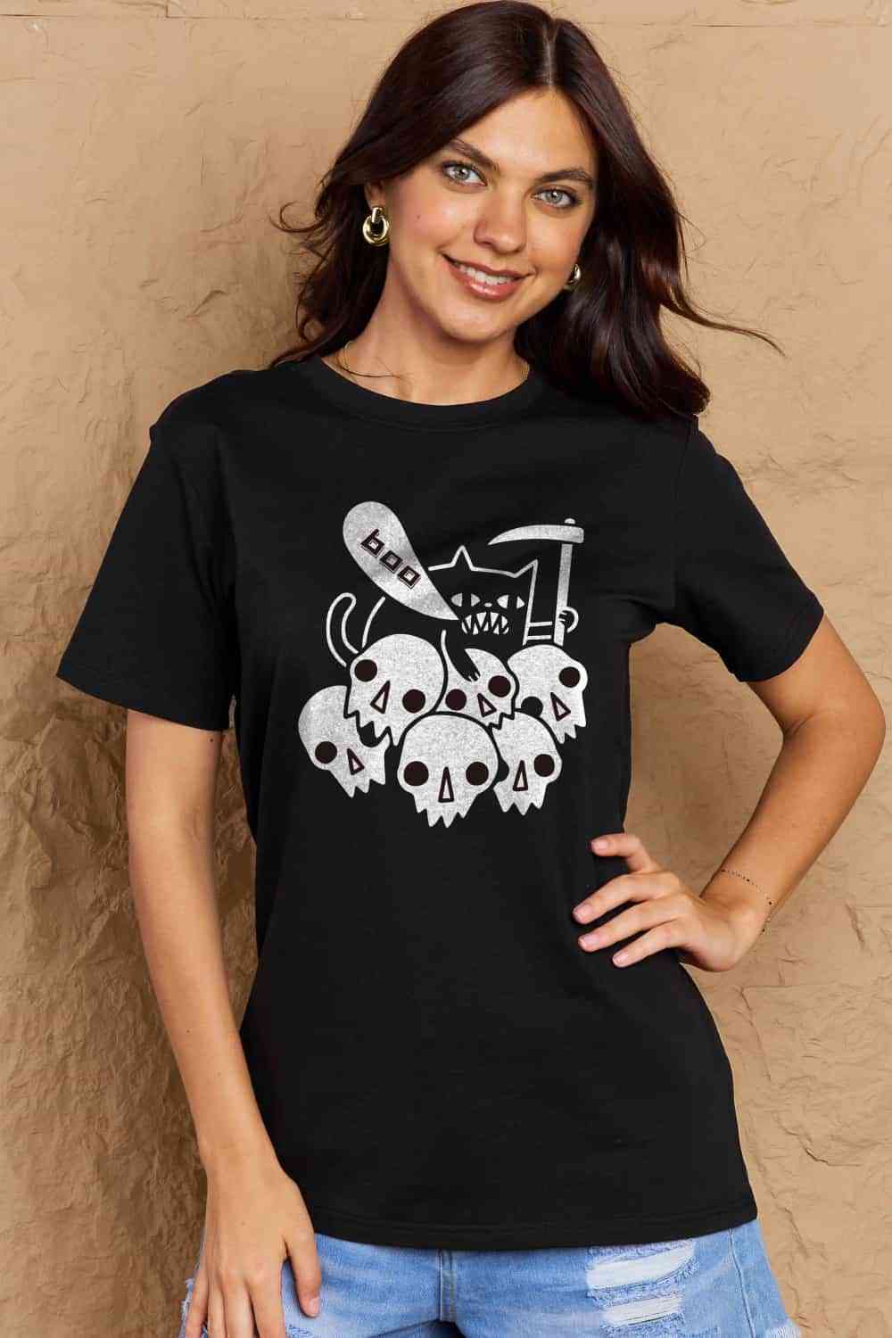 Simply Love Full Size Graphic BOO Cotton T-Shirt - TRENDMELO