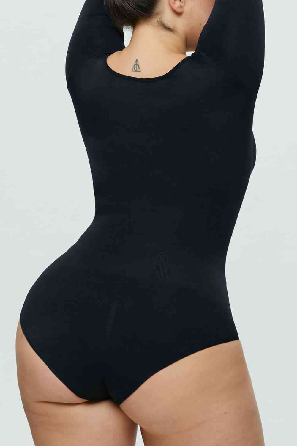 Long Sleeve Shaping Bodysuit - TRENDMELO