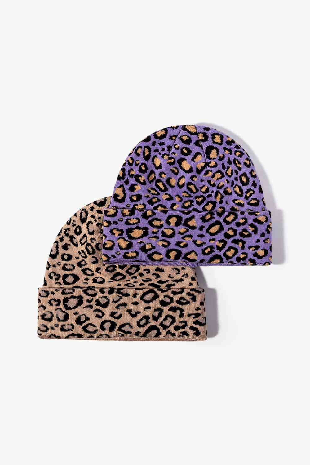 Leopard Pattern Cuffed Beanie - TRENDMELO