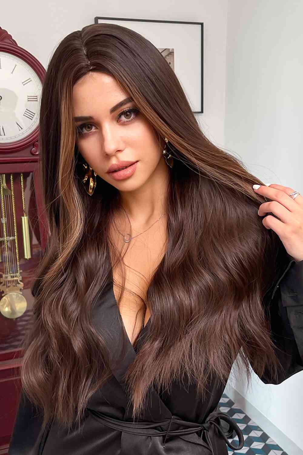 Full Machine Long Wave Synthetic Wigs 26'' - TRENDMELO