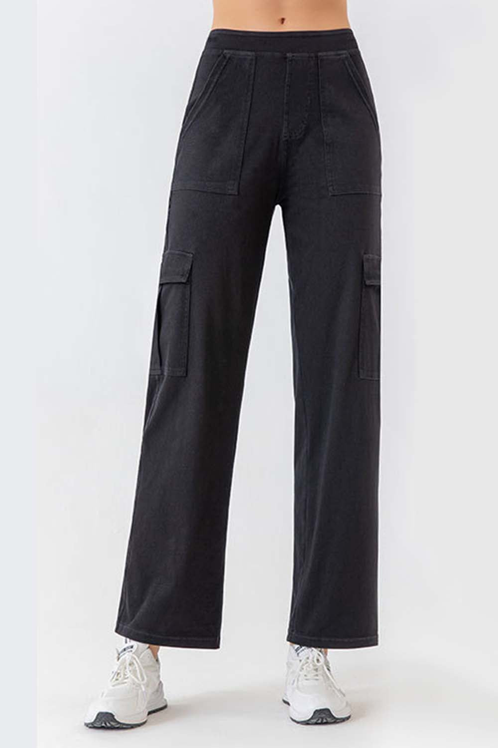 Buttoned Pocketed Long Jeans - TRENDMELO