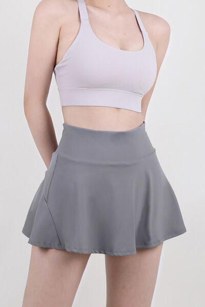 High Waist Pleated Active Skirt - TRENDMELO