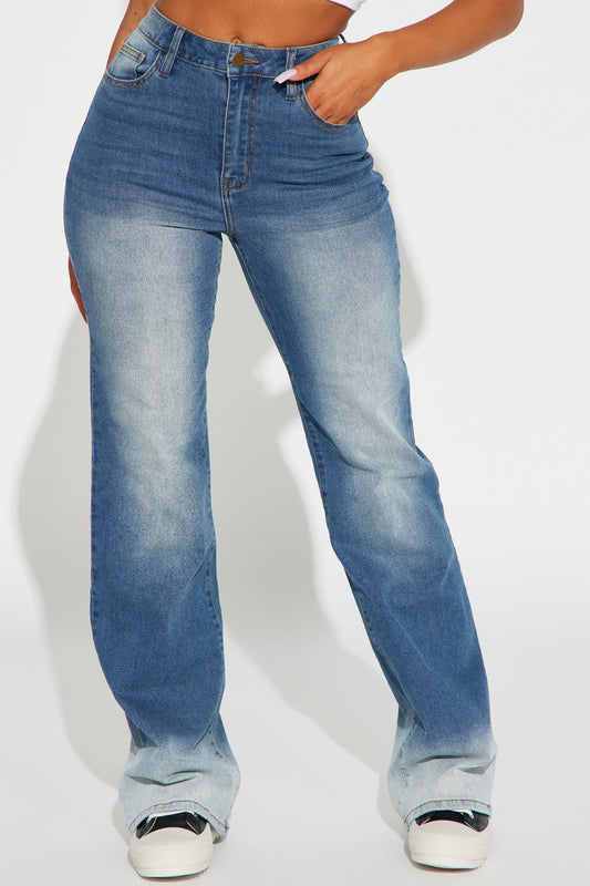 Pocketed Buttoned Straight Jeans - TRENDMELO