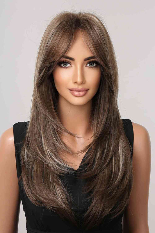 13*1" Full-Machine Wigs Synthetic Long Straight 22" - TRENDMELO