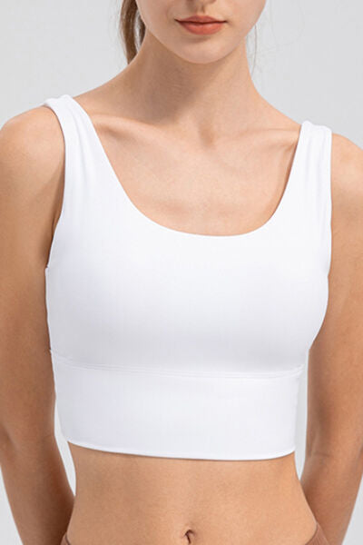 Scoop Neck Wide Strap Active Tank - TRENDMELO