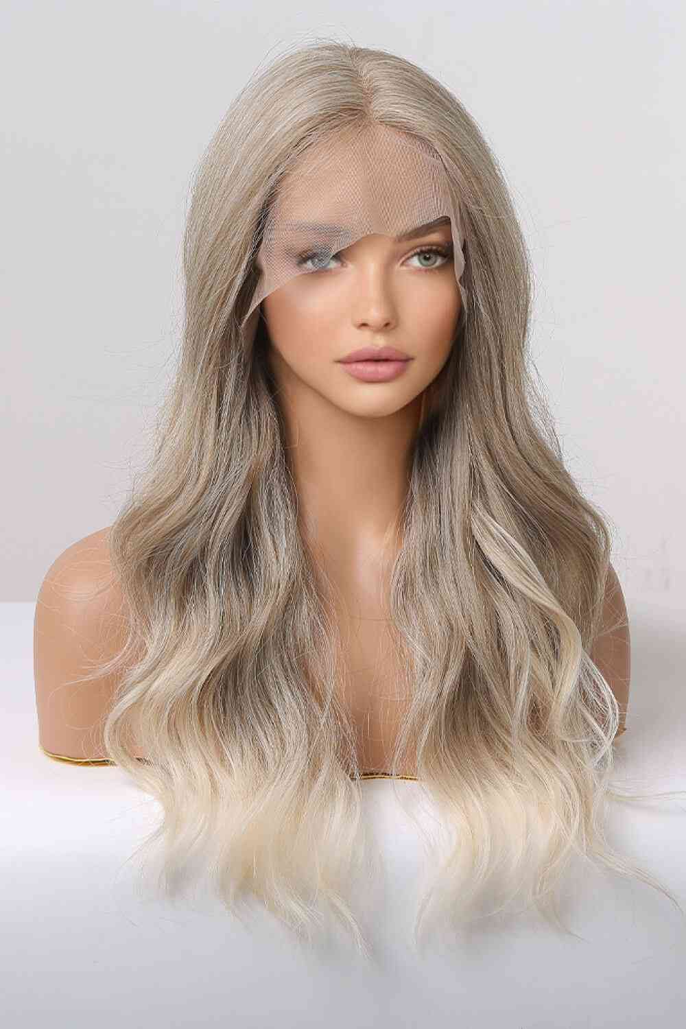 13*2" Lace Front Wigs Synthetic Long Wave 24" 150% Density in Medium Blonde Highlights - TRENDMELO