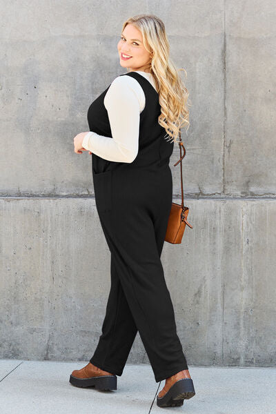 Double Take Full Size Sleeveless Straight Jumpsuit - TRENDMELO