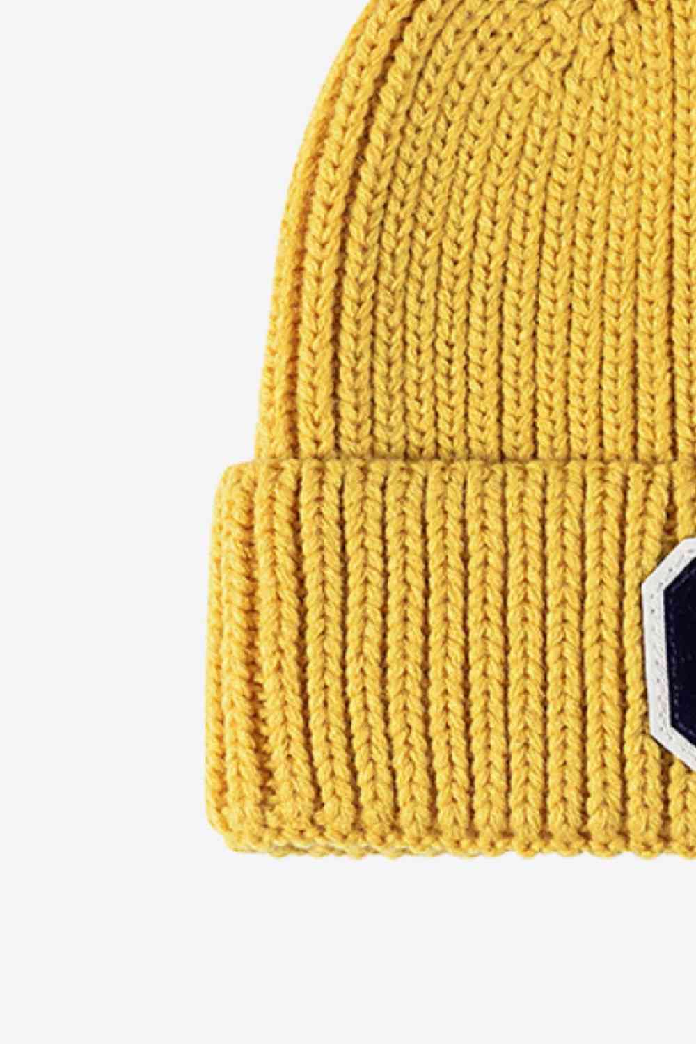 Letter C Patch Cuffed Beanie - TRENDMELO