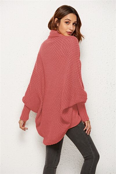 Open Front Batwing Sleeve Cardigan - TRENDMELO