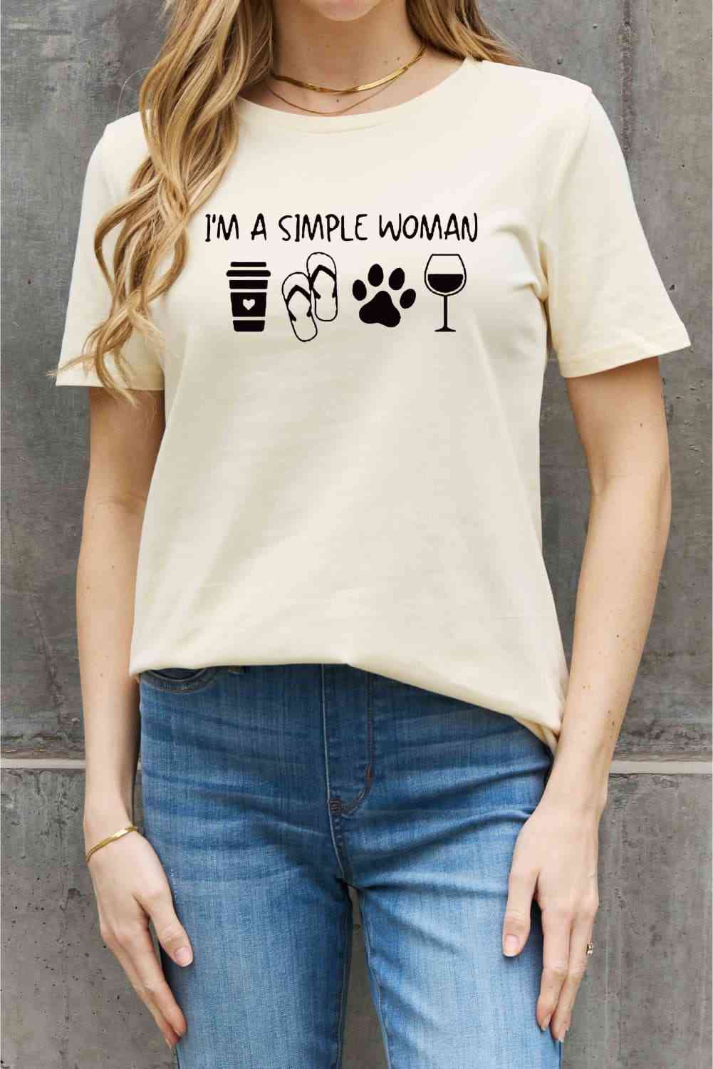 Simply Love Full Size I'M A SIMPLE WOMAN Graphic Cotton Tee - TRENDMELO