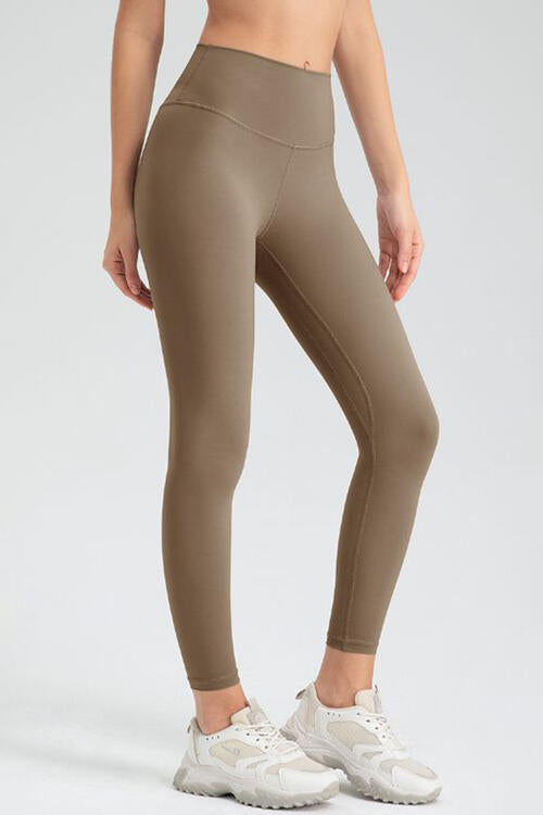 Wide Waistband Slim Fit Active Leggings - TRENDMELO