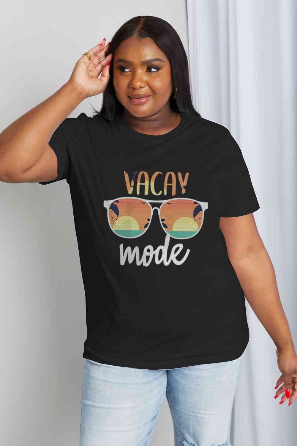 Simply Love Full Size VACAY MODE Graphic Cotton Tee - TRENDMELO
