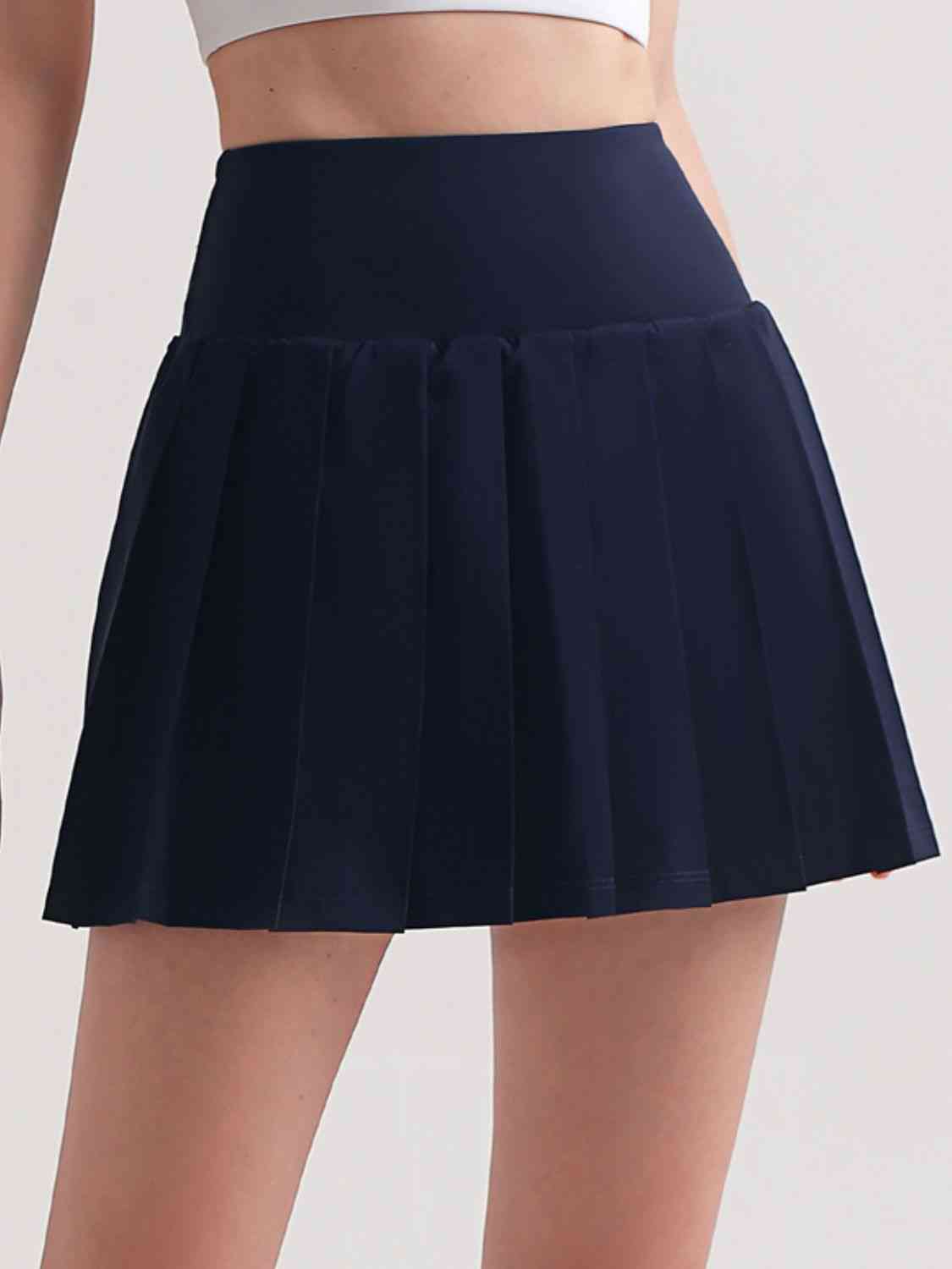 Pleated Elastic Waistband Sports Skirt - TRENDMELO